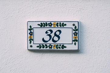 Number 38 on the building wall