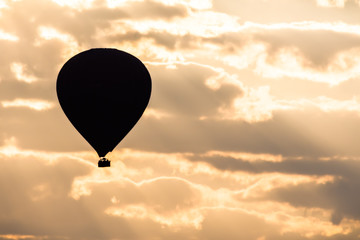 Silhouette of a baloon during sunrise, Bagan, Myanmar