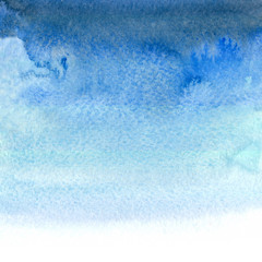 Watercolor hand drawn water / sky blue background / texture illustration 