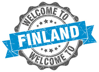 Fototapeta premium Finland round ribbon seal