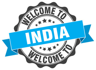 Obraz premium India round ribbon seal