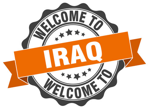 Iraq round ribbon seal
