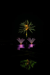 Beautiful colorful fireworks display on celebration night