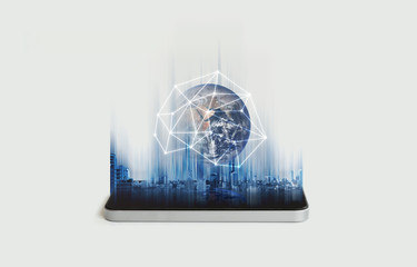 Mobile phone network, communication and global networking technology. Element of this image are...