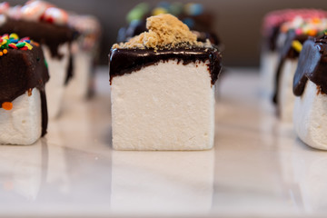 Low Angle View of Marshmallow S&rsquo;more Cube