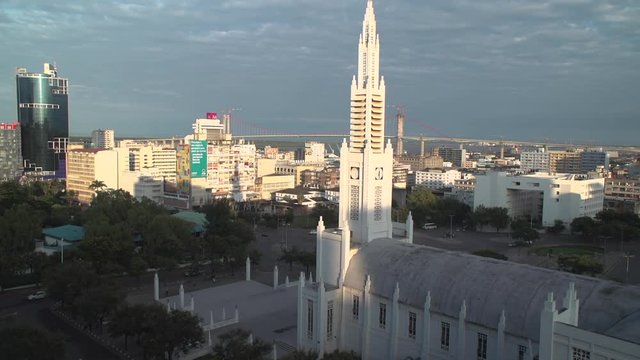 High angle view over city of Maputo, Mozambique