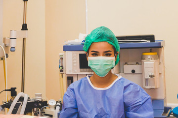 surgeon is preparing patients for surgery.