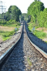 Fototapeta premium Long Rural Train Tracks
