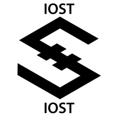 IOST Coin cryptocurrency blockchain icon. Virtual electronic, internet money or cryptocoin symbol, logo