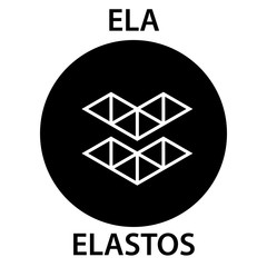 Elastos Coin cryptocurrency blockchain icon. Virtual electronic, internet money or cryptocoin symbol, logo