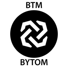 Bytom Coin cryptocurrency blockchain icon. Virtual electronic, internet money or cryptocoin symbol, logo