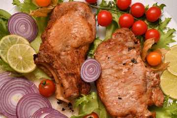 Skewers of pork meat