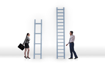 Fototapeta premium Concept of inequal career opportunities between man woman