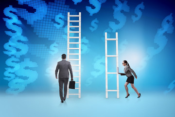 Concept of inequal career opportunities between man woman