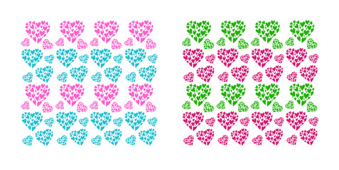 a hearth (love) pattern with two colour alternative