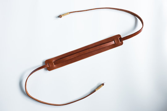 Genuine vegetable tanned leather camera strap handmade