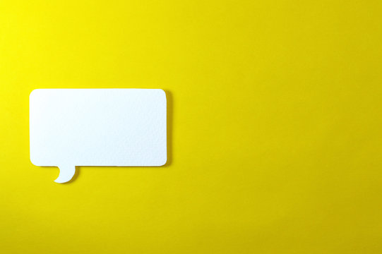 rectangle text bubble on yellow background