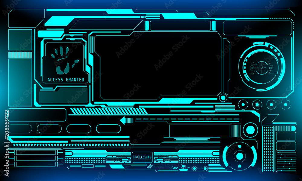 Poster HUD Abstract Futuristic Elements User Screen Interface Vector