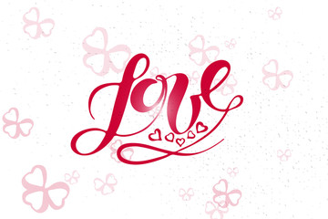 Vector illustration of Love with the inscription for packing 