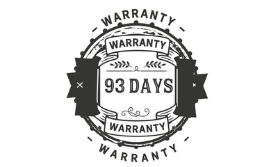 93 days black warranty icon stamp