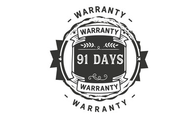 91 days black warranty icon stamp