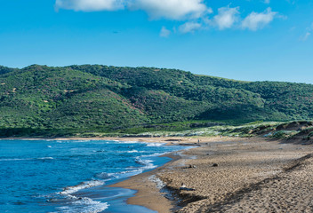 View of sardinian coast and beach