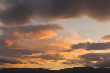 clouds heavy sunrise colors