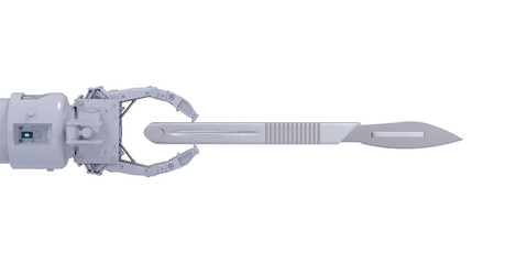 robot holding scalpel