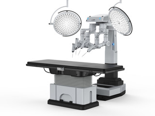 surgery room with robotic surgery