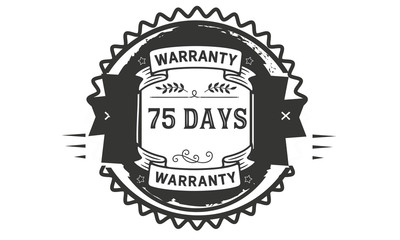 75 days black warranty icon stamp