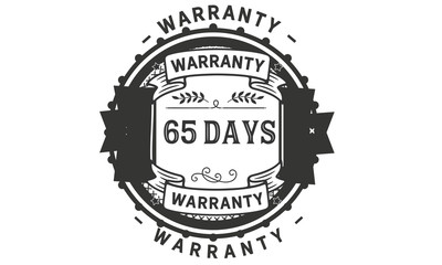 65 days warranty icon stamp