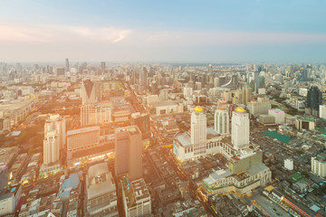 Bangkok city central business downtown skyline, cityscape background