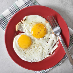 Plate of fried eggs