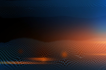 data deep learning hologram ai technology robotic, molecule of chemical, atom cell science, futuristic cyber network, system of background illustration 3d rendering