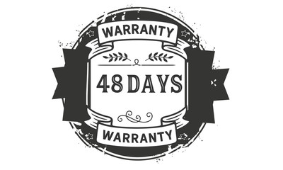 48 days warranty icon stamp