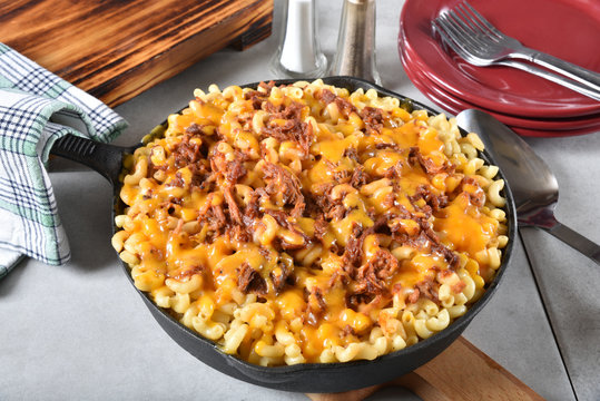 Macaroni and Cheese with BBQ Beef