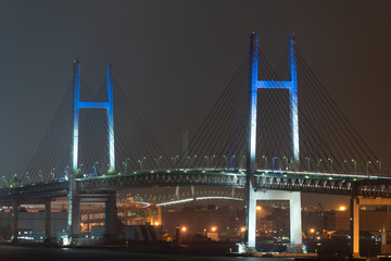 Nightview of Yokohama Baybridge (横浜ベイブリッジ夜景) in Kanagawa, Japan.
