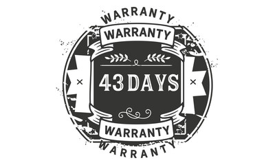 43 days warranty icon stamp