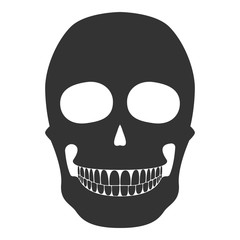 Smiling skull icon. Vector illustration.
