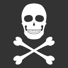 Skull and crossbones silhouettes. Pirate symbol. Vector illustration.