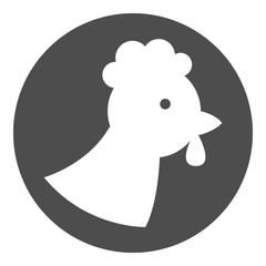 Cock with crest. Vector icon.