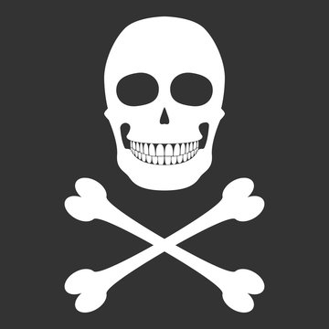 Skull and crossbones silhouettes. Pirate symbol. Vector illustration.