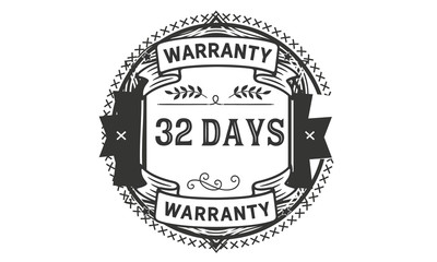 Fototapeta premium 32 days warranty icon stamp