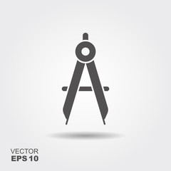 Flat icon of a compass.