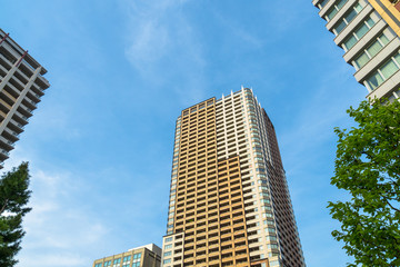 Fototapeta premium 東京目黒のビル群と青空