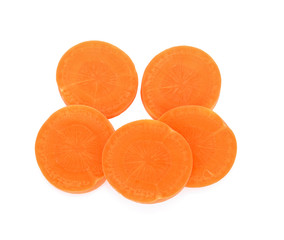 carrot slice isolated on white background