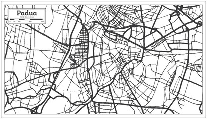 Padua Italy City Map in Retro Style. Outline Map.