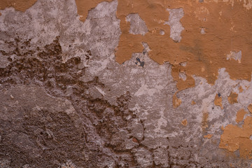 Textured wall in Trastevere, Rome, Italy