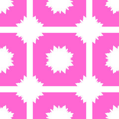 Seamless pattern of pink silhouettes of flowers on a white background