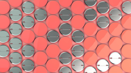 Blank red badges on red background